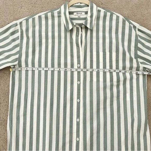 Madewell Signature Poplin Oversized Striped Button-Up Shirt - Beach Coverup - Picture 16 of 17